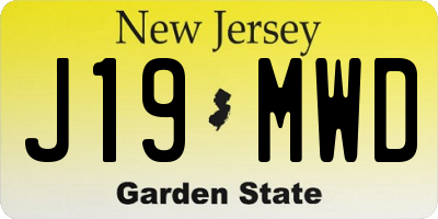 NJ license plate J19MWD