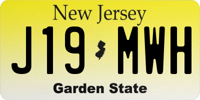 NJ license plate J19MWH