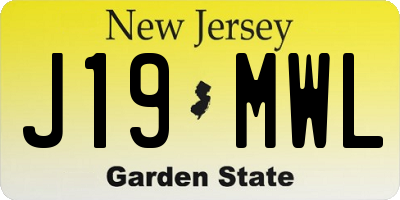 NJ license plate J19MWL