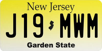 NJ license plate J19MWM