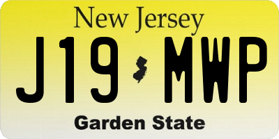 NJ license plate J19MWP