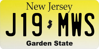 NJ license plate J19MWS