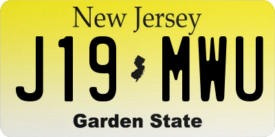 NJ license plate J19MWU