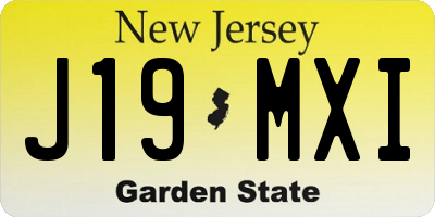 NJ license plate J19MXI