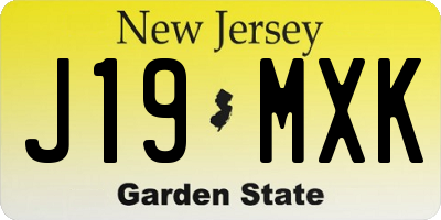 NJ license plate J19MXK