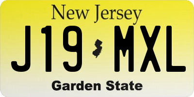 NJ license plate J19MXL