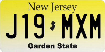 NJ license plate J19MXM