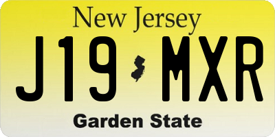 NJ license plate J19MXR