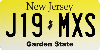 NJ license plate J19MXS