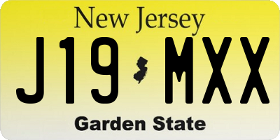 NJ license plate J19MXX