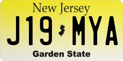 NJ license plate J19MYA