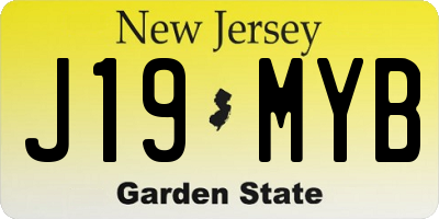 NJ license plate J19MYB
