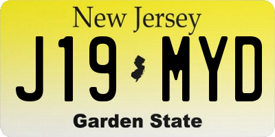 NJ license plate J19MYD