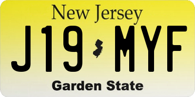 NJ license plate J19MYF