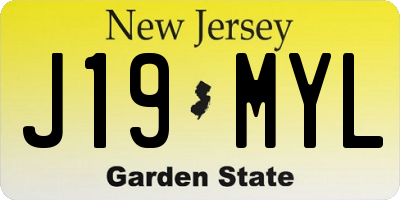 NJ license plate J19MYL