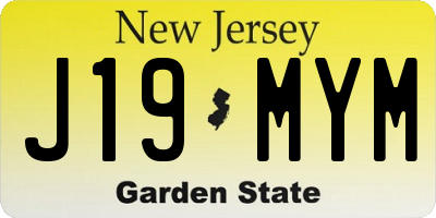 NJ license plate J19MYM