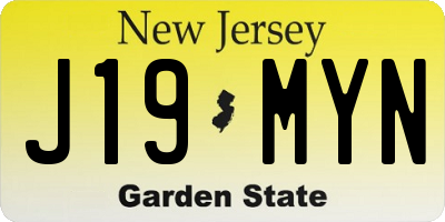 NJ license plate J19MYN