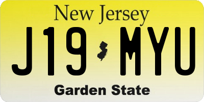 NJ license plate J19MYU