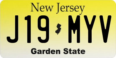 NJ license plate J19MYV