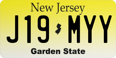 NJ license plate J19MYY