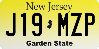 NJ license plate J19MZP