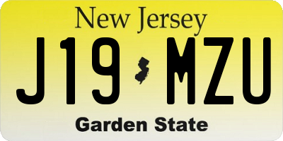 NJ license plate J19MZU