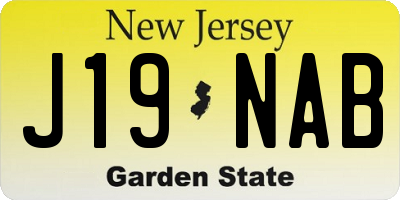 NJ license plate J19NAB