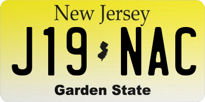 NJ license plate J19NAC
