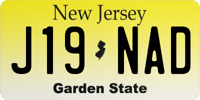 NJ license plate J19NAD
