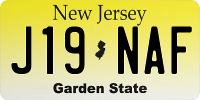NJ license plate J19NAF