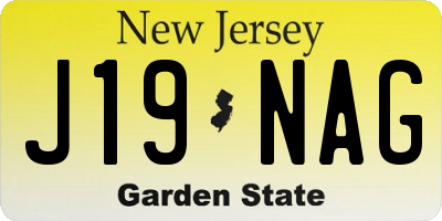 NJ license plate J19NAG