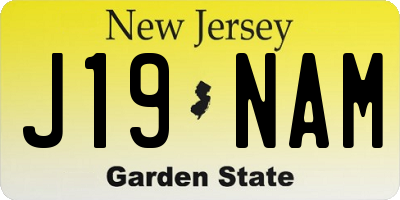 NJ license plate J19NAM