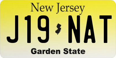 NJ license plate J19NAT