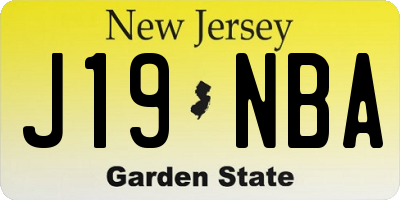NJ license plate J19NBA