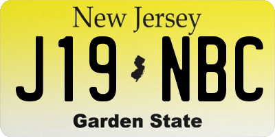 NJ license plate J19NBC