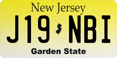 NJ license plate J19NBI