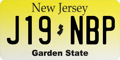 NJ license plate J19NBP