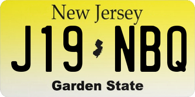 NJ license plate J19NBQ