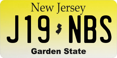 NJ license plate J19NBS