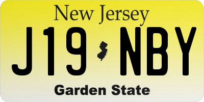 NJ license plate J19NBY