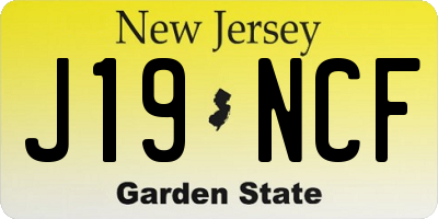 NJ license plate J19NCF