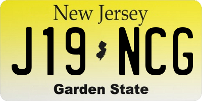 NJ license plate J19NCG
