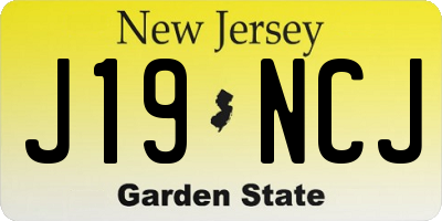 NJ license plate J19NCJ