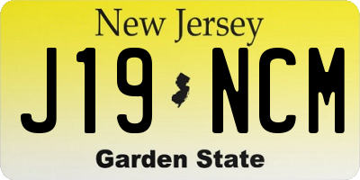 NJ license plate J19NCM