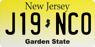 NJ license plate J19NCO