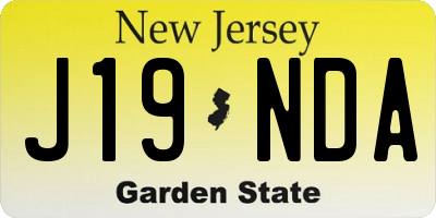 NJ license plate J19NDA