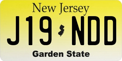 NJ license plate J19NDD