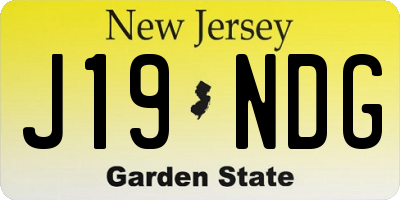 NJ license plate J19NDG