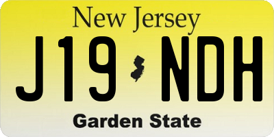 NJ license plate J19NDH