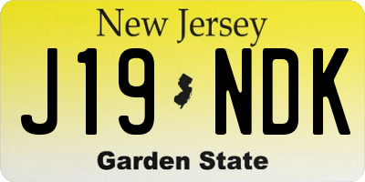 NJ license plate J19NDK